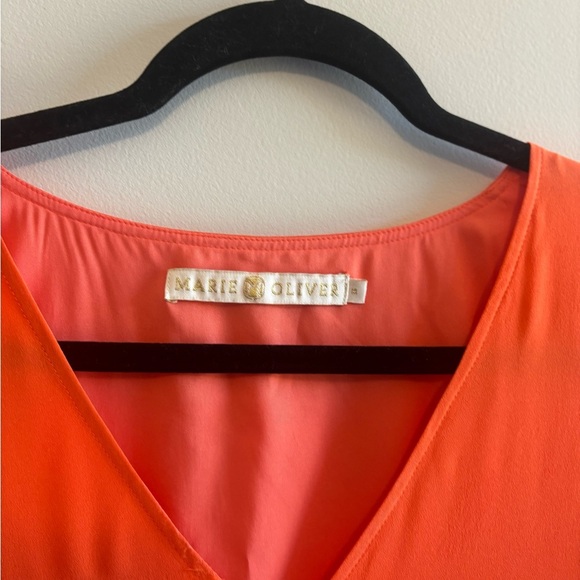 Marie Oliver Andi Fringe Mini Dress – Red Ochre / Orange Size Medium | 100% Silk - Picture 5 of 6